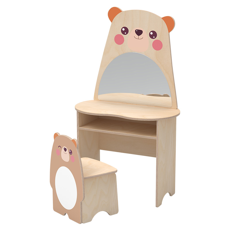 자작합판소꿉놀이/화장대/입식/의자포함/곰돌이
