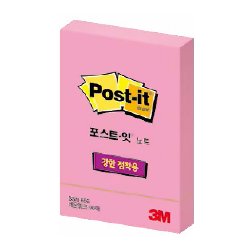 포스트잇/강한점착용노트/656/네온핑크