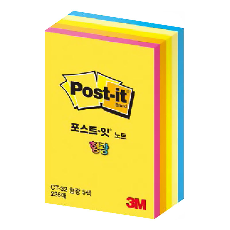 포스트잇/큐브노트/형광5색/CU-32