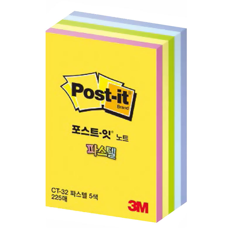 포스트잇/큐브노트/파스텔5색/CT-32