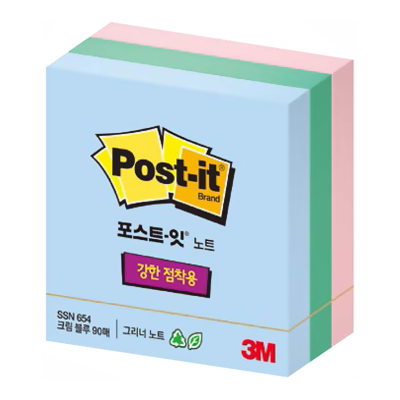 포스트잇/강한점착용노트/654/3색