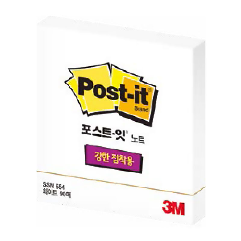 포스트잇/강한점착용노트/654/화이트