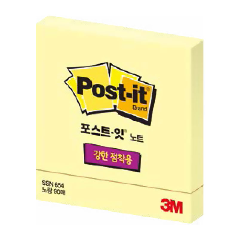 포스트잇/강한점착용노트/654/노랑