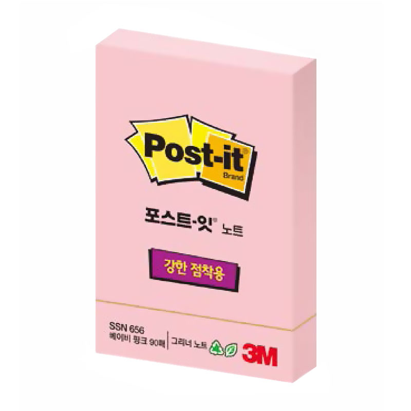 포스트잇/강한점착용노트/656/베이비핑크