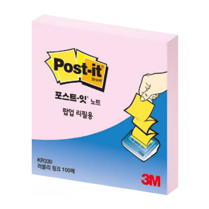 포스트잇/팝업노트/리필/KR330/러블리핑크