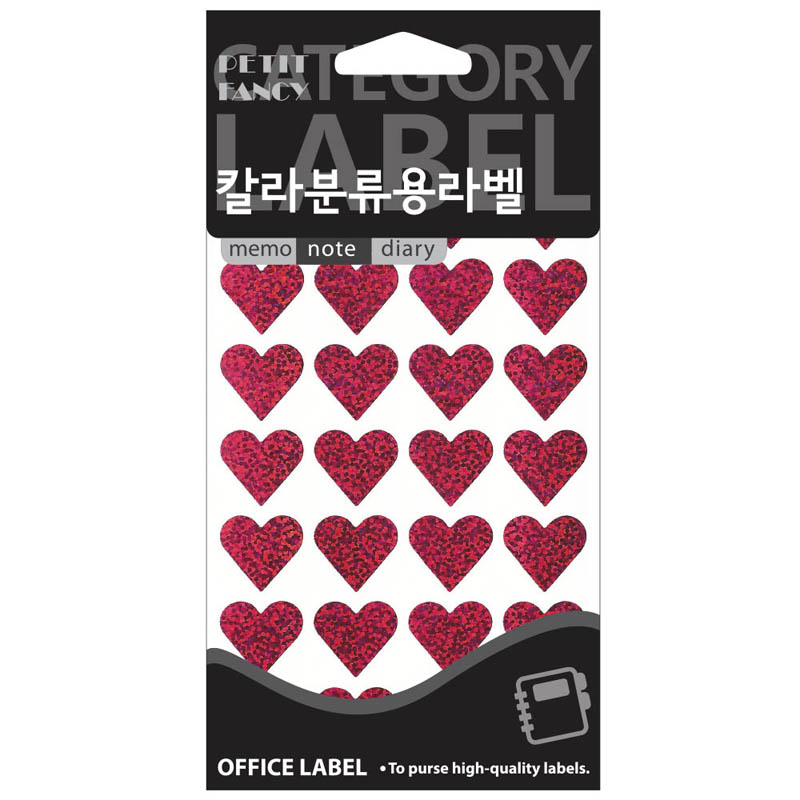 견출지/홀로그램/하트/20-HR342/적색