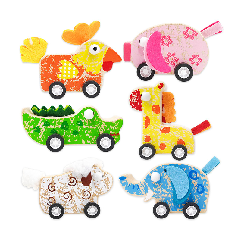 애니멀원목자동차세트/6pcs