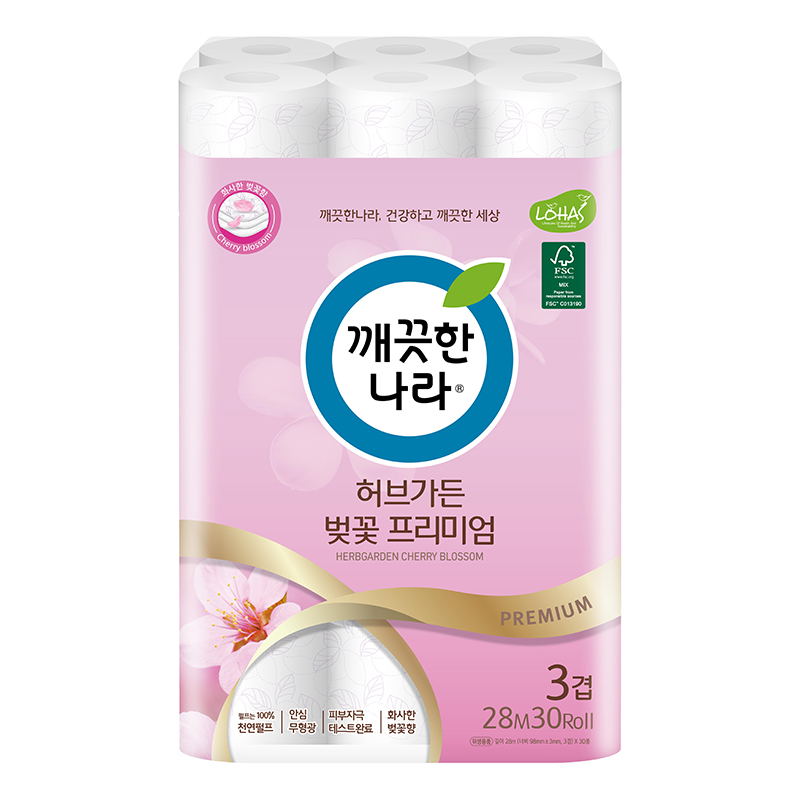 휴지/깨끗한나라허브가든벚꽃/3겹30롤