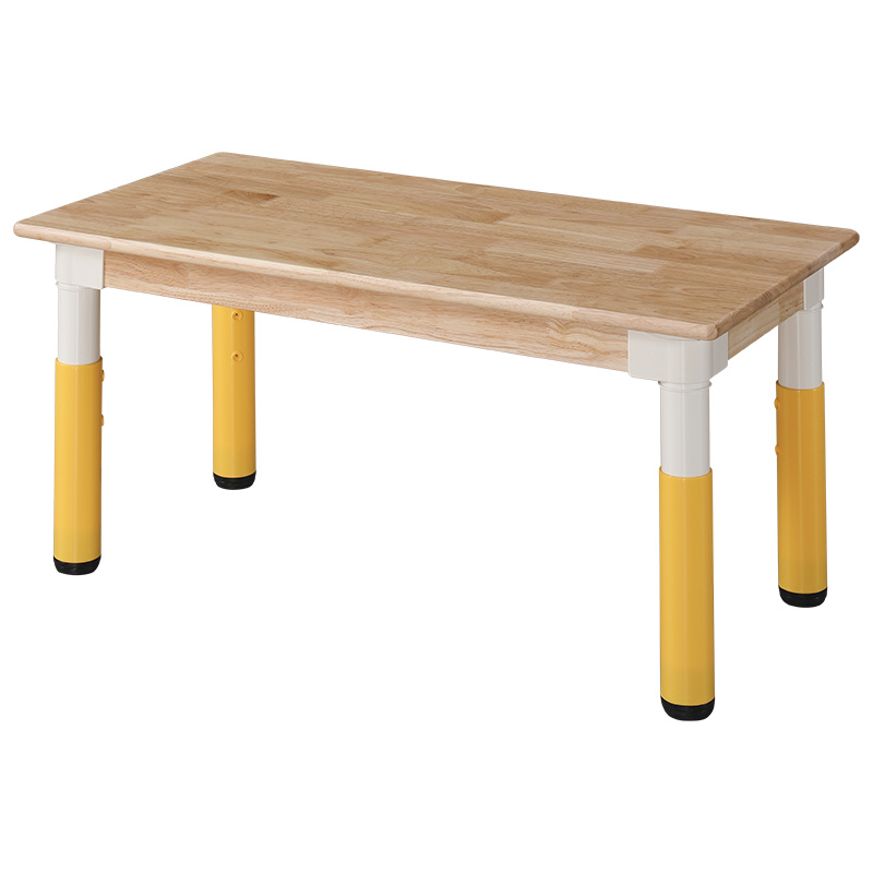 고무나무책상/높이조절식/H46-58cm/노랑/사각