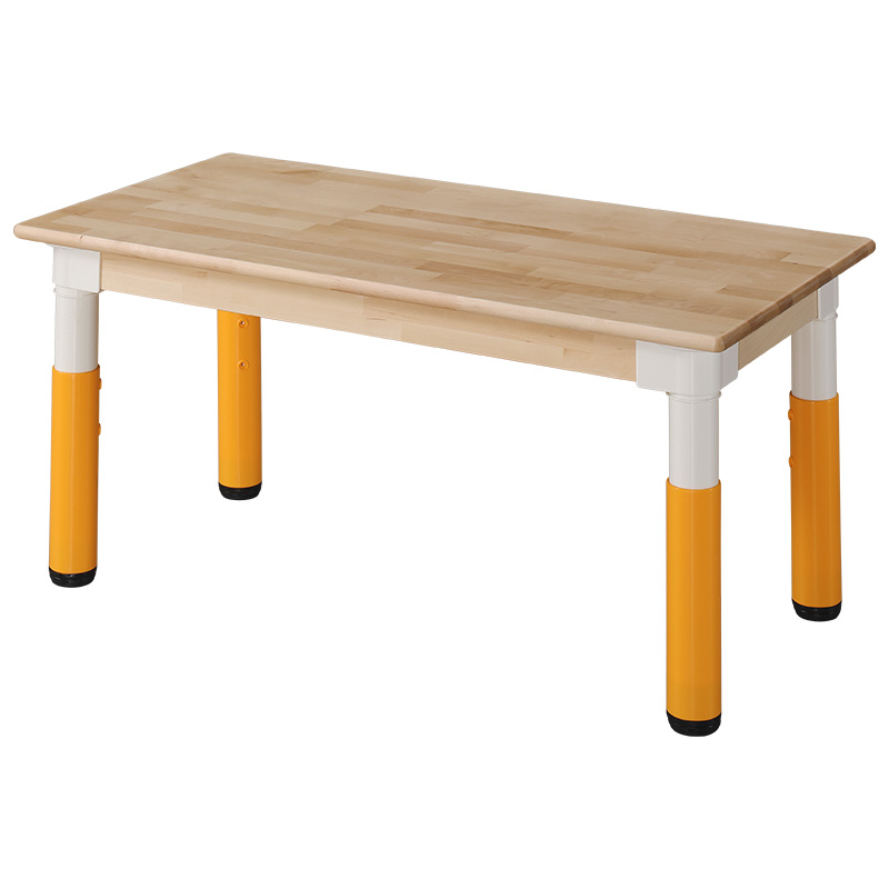 자작나무책상/높이조절식/H46-58cm/주황/사각
