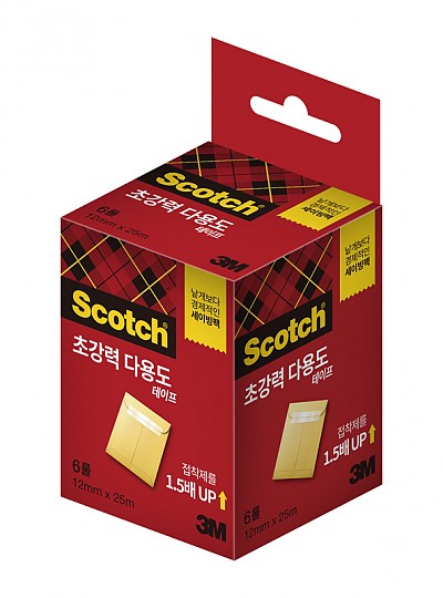 스카치/초강력다용도테이프/세이빙팩/리필/12mm/6롤