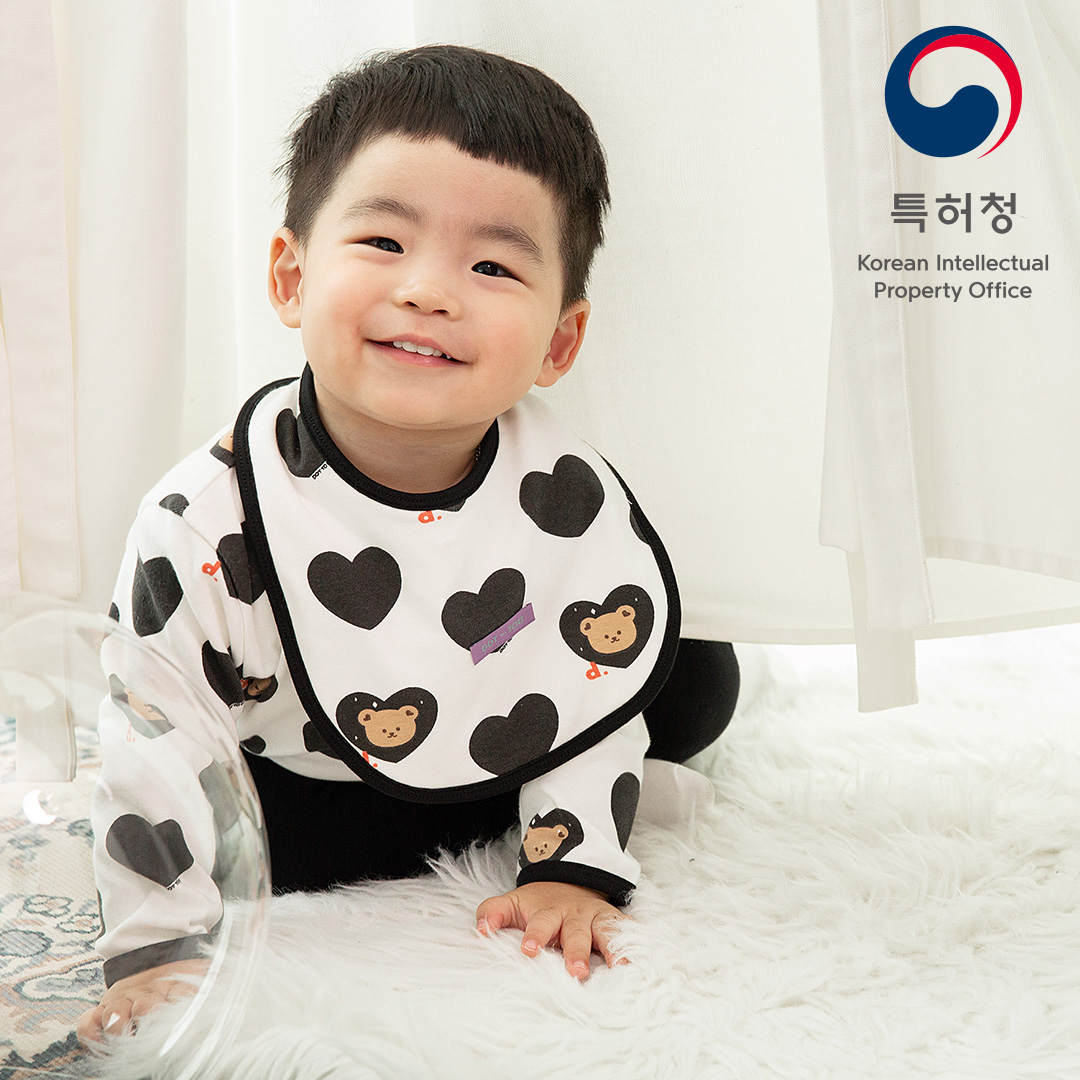 돗프렌즈 스페이드/하트 실내복 상하의&턱받이 세트